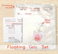 75 Floating Seashells White with a Few Mixed- Coral Reef- Pearls- Aqua Beads- Option of 3 Submersible LED Fairy Lights Strings Warm White (Hidable Submersible Batteries)- Fills 1 Gallon of the Transparent Gels