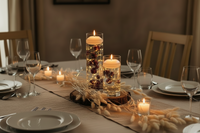 100 Floating Burgundy Pearls/Gems- Large Sizes- Option: 6 Submersible Fairy Lights Strings Hidable Submersible Batteries- Makes 2 Gallons of Transparent Water Gels for Vases