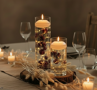 100 Floating Burgundy Pearls/Gems- Large Sizes- Option: 6 Submersible Fairy Lights Strings Hidable Submersible Batteries- Makes 2 Gallons of Transparent Water Gels for Vases