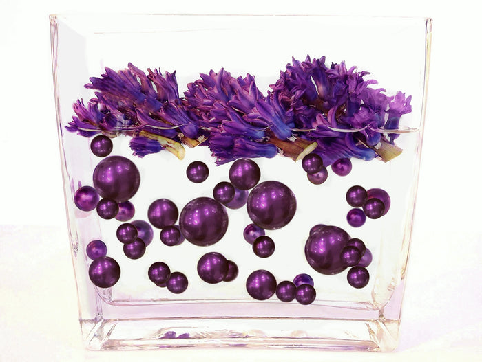 Floating Purple Plum Pearls - Shiny - 1 Pk Fills 1 Gallon of Gels for Floating Effect - With Measured Gels Kit - Option 3 Fairy Lights - Vase Decorations