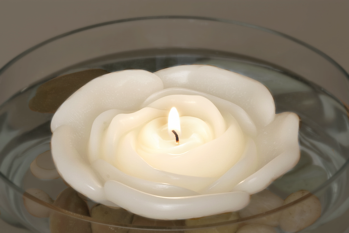 3.75" Flower Floating Candles. Set of 3-Unscented