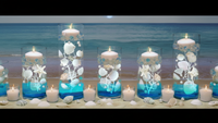 75 Floating Seashells White with a Few Mixed- Coral Reef- Pearls- Aqua Beads- Option of 3 Submersible LED Fairy Lights Strings Warm White (Hidable Submersible Batteries)- Fills 1 Gallon of the Transparent Gels