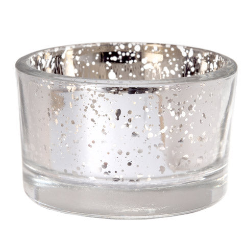 Silver Mercury Glass Tea Light Candle Holders - Set of 6